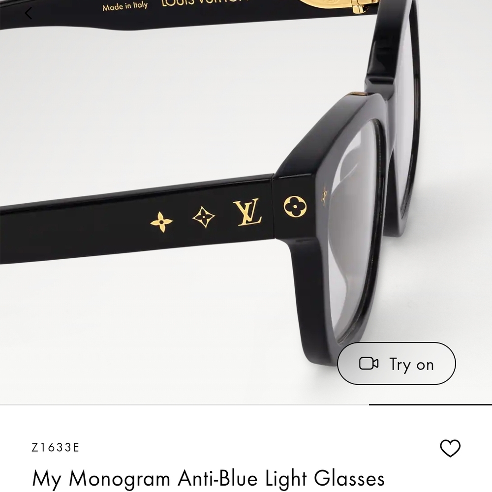 Louis Vuitton Black and Gold Designer Glasses